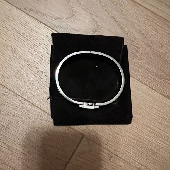 Hermes Men's Clic HH Bracelet Silver and Olive Green - Picture 6 of 6